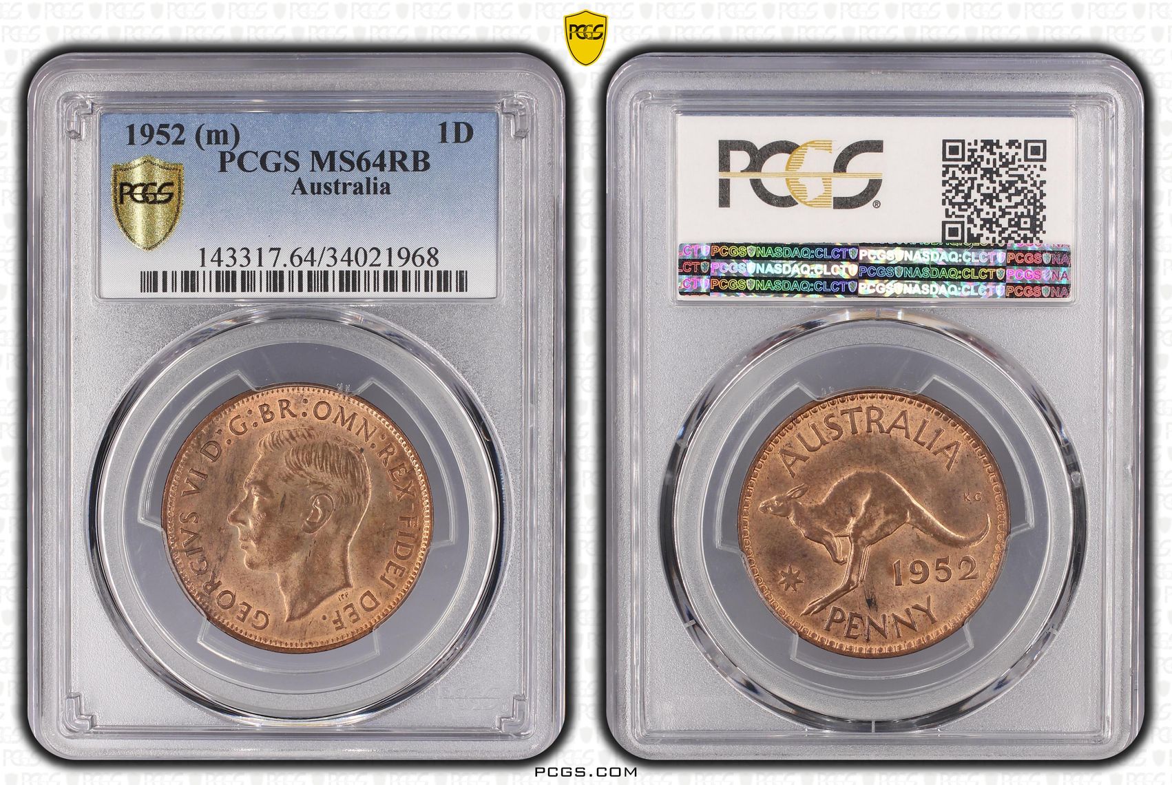 78 · Penny, 1952, PCGS MS64RB