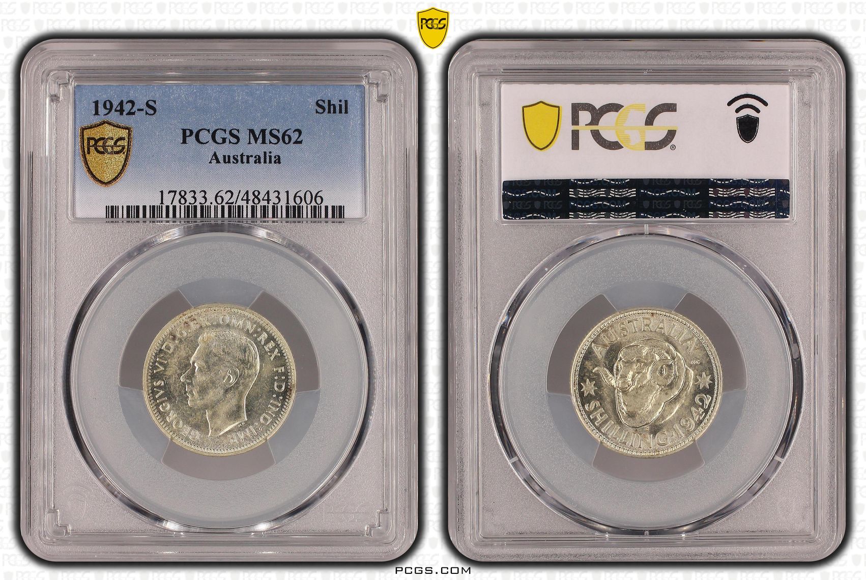 Shilling, 1942-S, PCGS MS 62