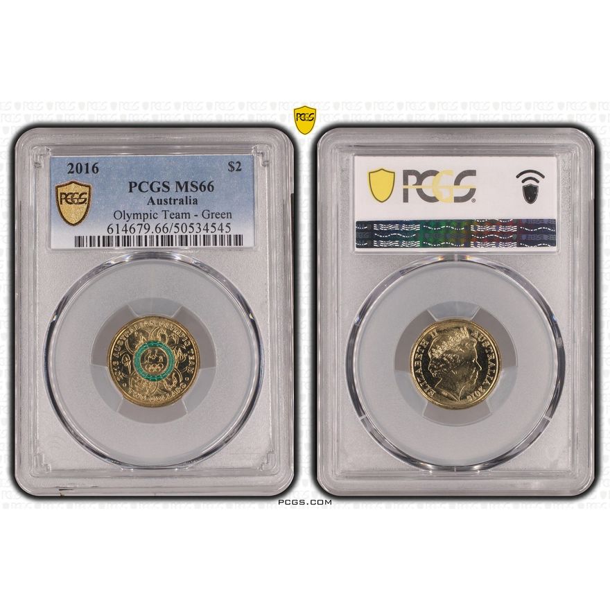 Olympic Team - Green, Two Dollar, 2016, PCGS MS66