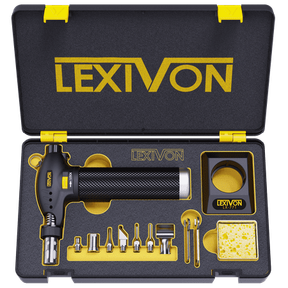 LEXIVON TORCH MULTI-FUNCTION KIT | PREMIUM SELF-IGNITING SOLDERING STATION WITH ADJUSTABLE FLAME | PRO GRADE 125-WATT EQUIVALENT (