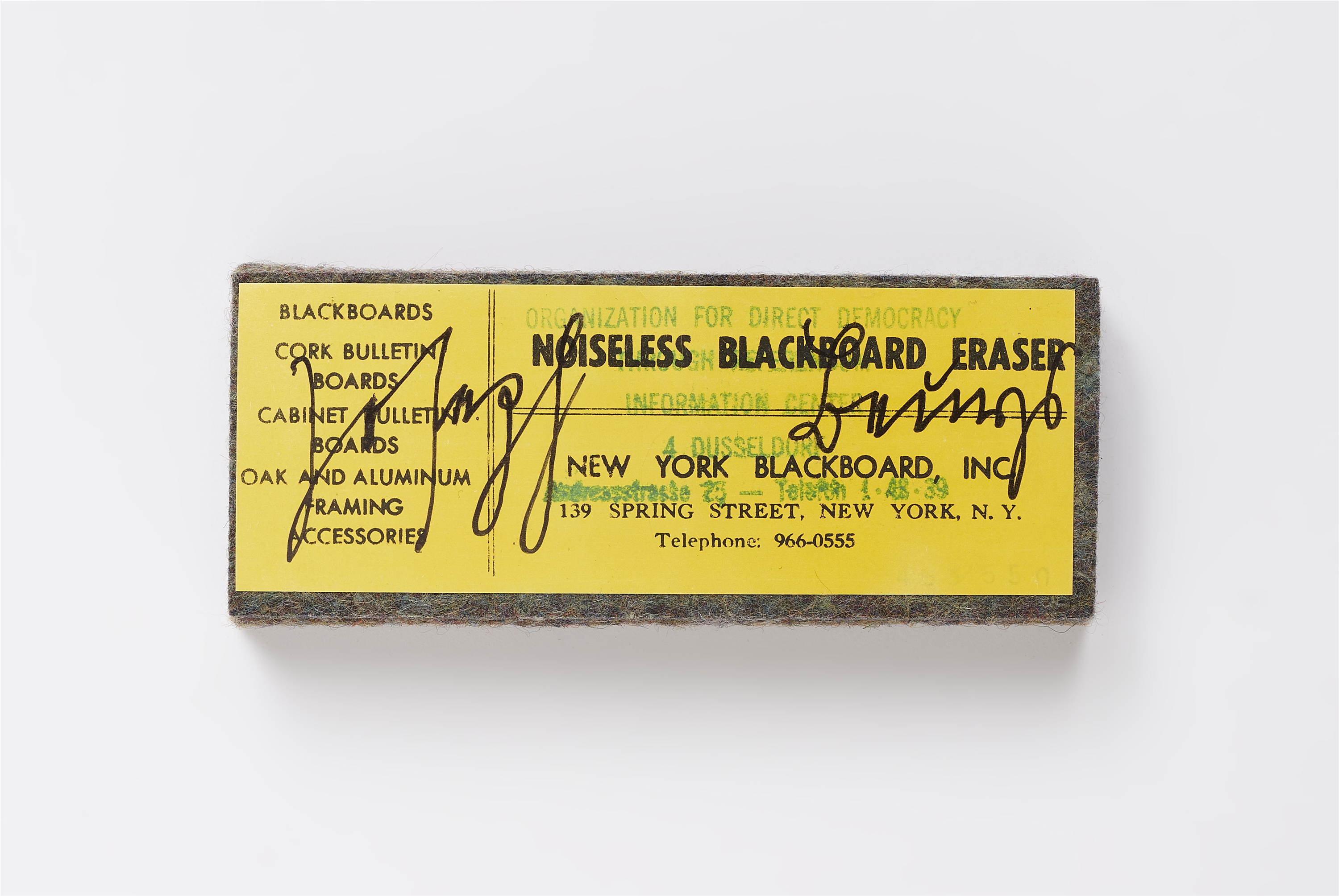 Joseph Beuys Noisless Blackboard Eraser 1974