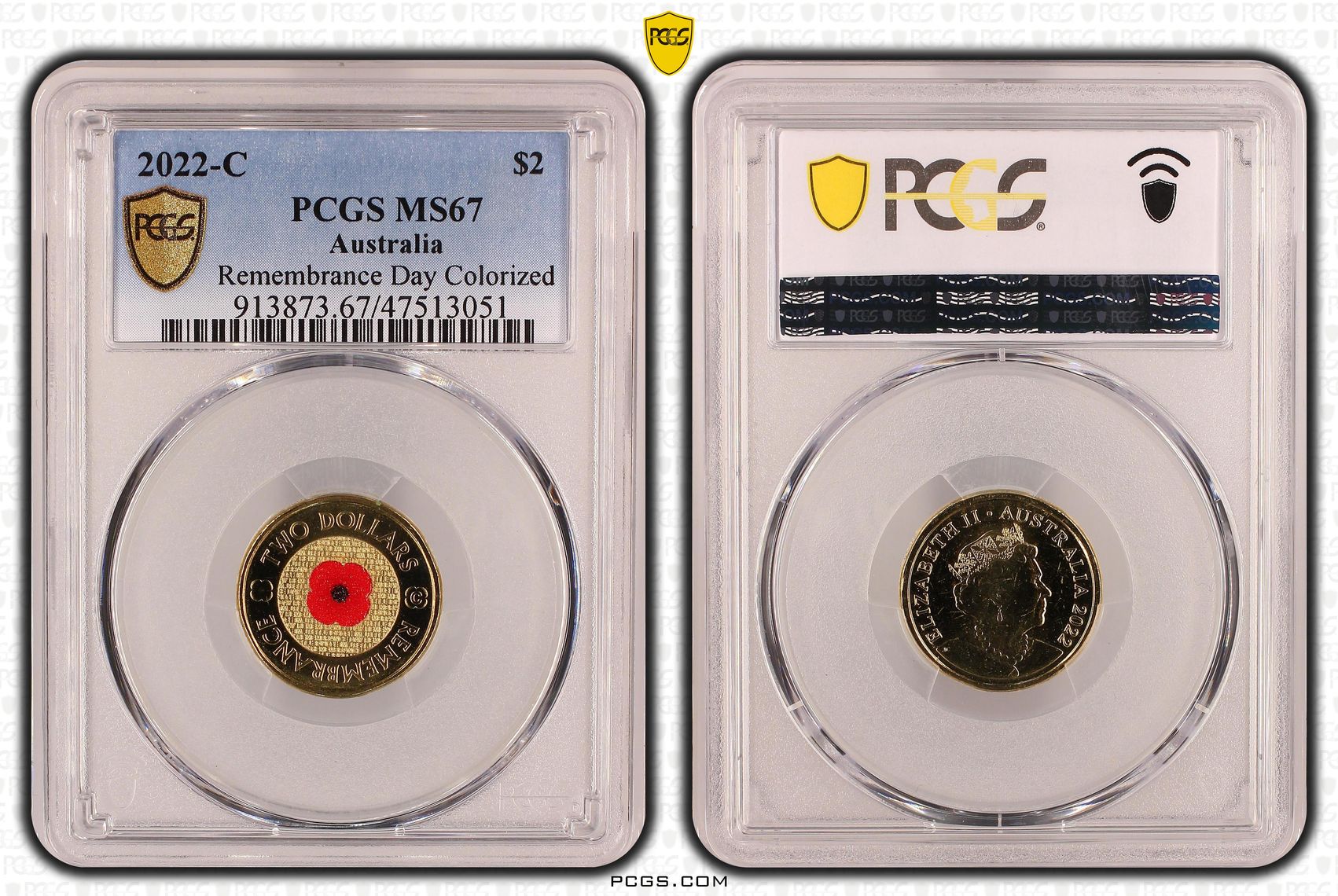 Remembrance Day Colorized , Two Dollar, 2022-C, PCGS MS67