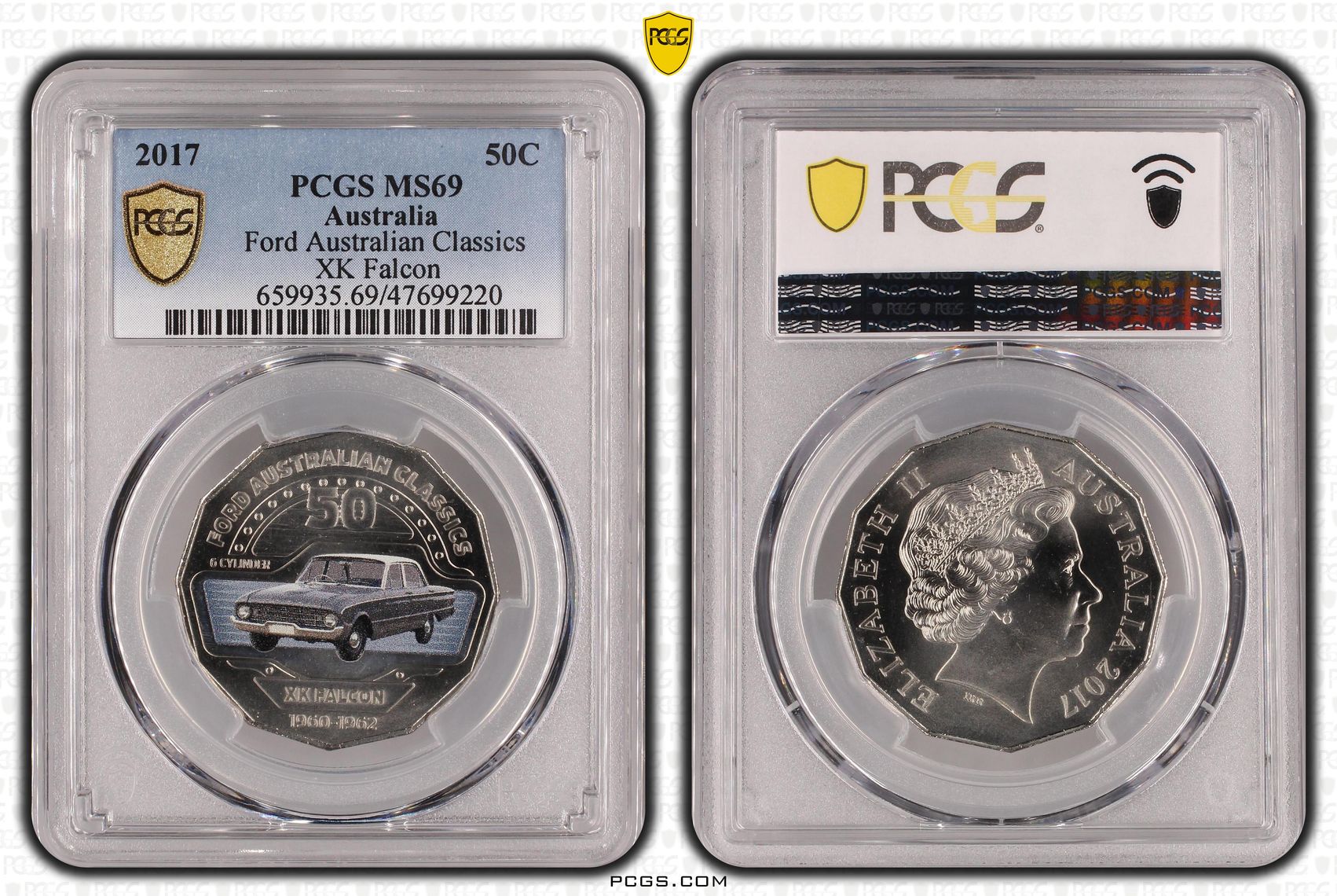 Ford Australian Classics - XK Falcon, Fifty Cent, 2017, PCGS MS 69