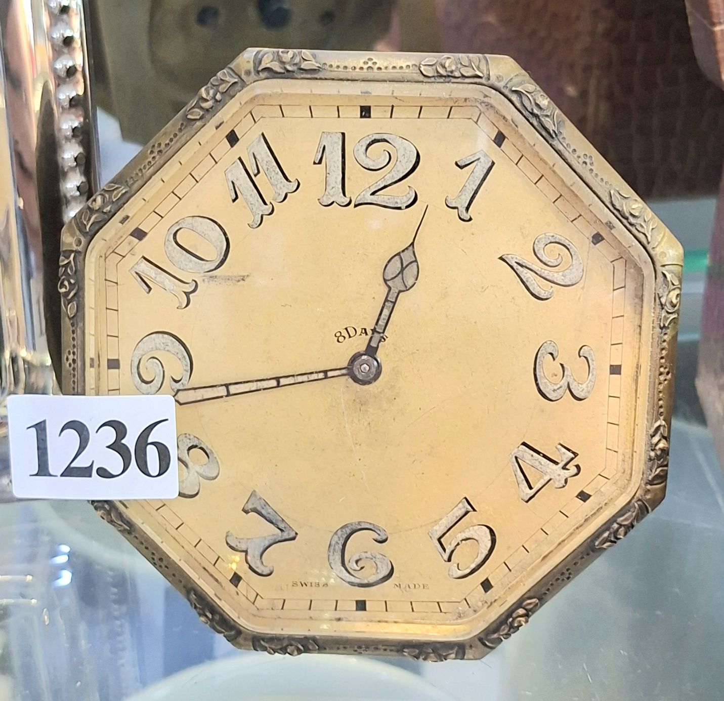 1236 · ANTIQUE SWISS MADE 8 DAY CLOCK