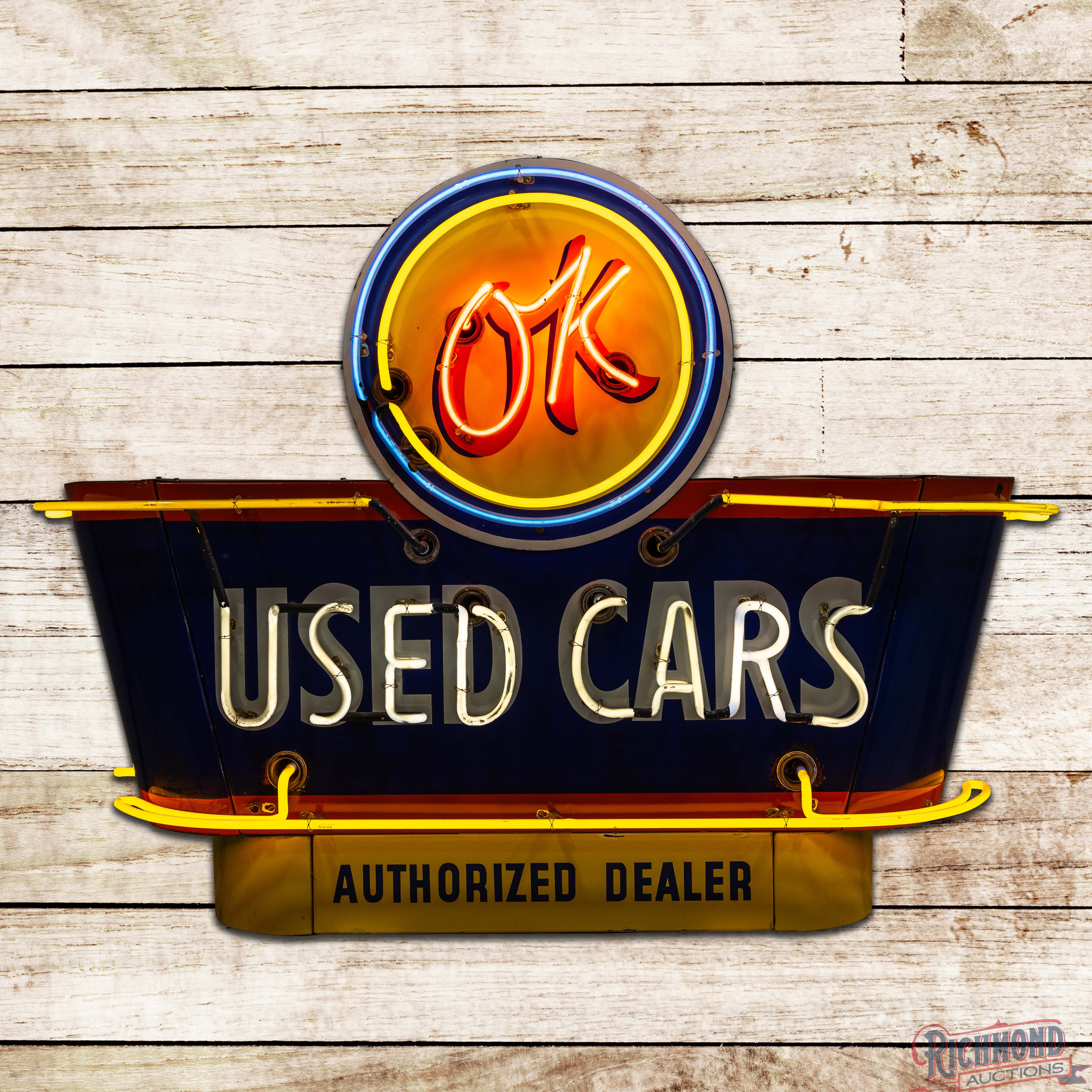 Iconic Chevrolet Used Cars Authorized Dealer4' Double Sided Porcelain ...