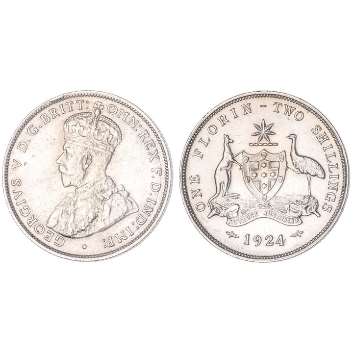 George V, Florin, 1924, EF