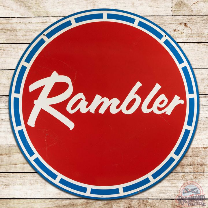 Scarce Rambler Automobiles 36" Double Sided Tin Sign