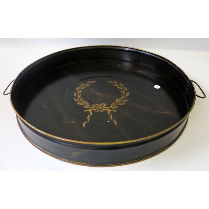 TOLE WARE TWO-HANDLED TRAY