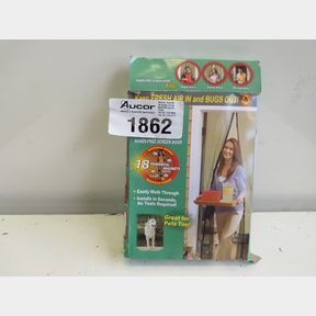 MAGNETIC HANDS-FREE INSECT SCREEN DOOR MESH - BLACK