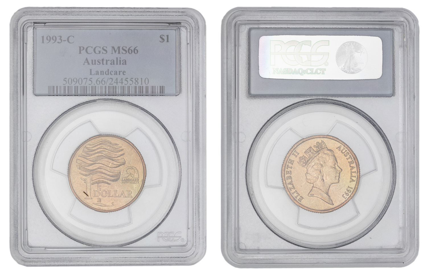 Elizabeth II, Landcare, One Dollar, 1993-C, PCGS MS66