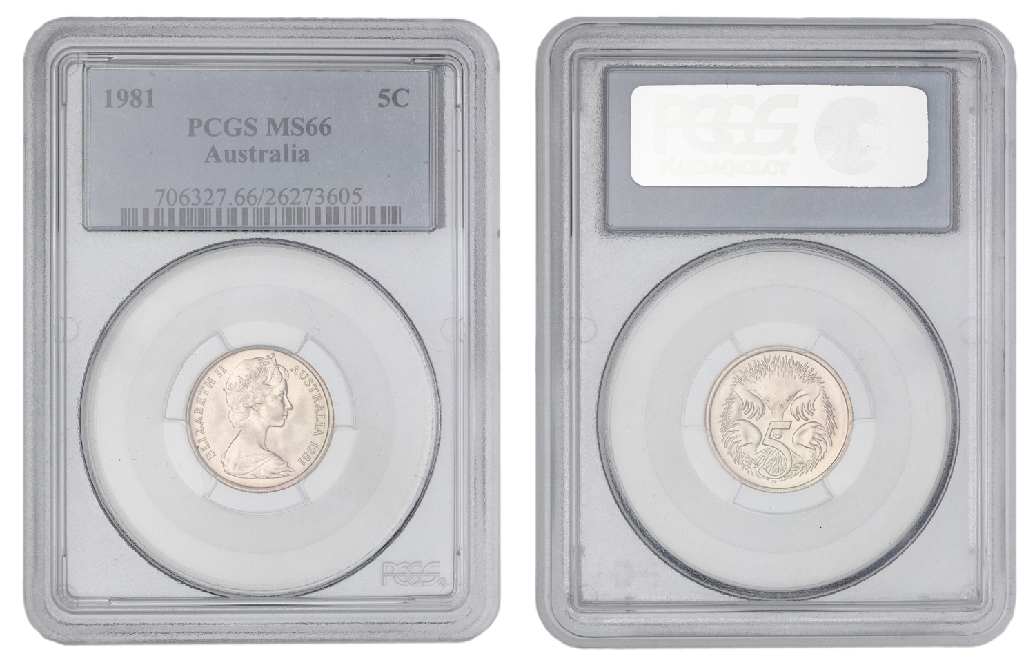 Elizabeth II, Five Cent, 1981, PCGS MS66