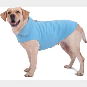 FLEECE DOG COAT REFLECTIVE COLD WEATHER DOG JACKET APPAREL FOR EXTRA LARGE TO SMALL PETS(BLUE, L)