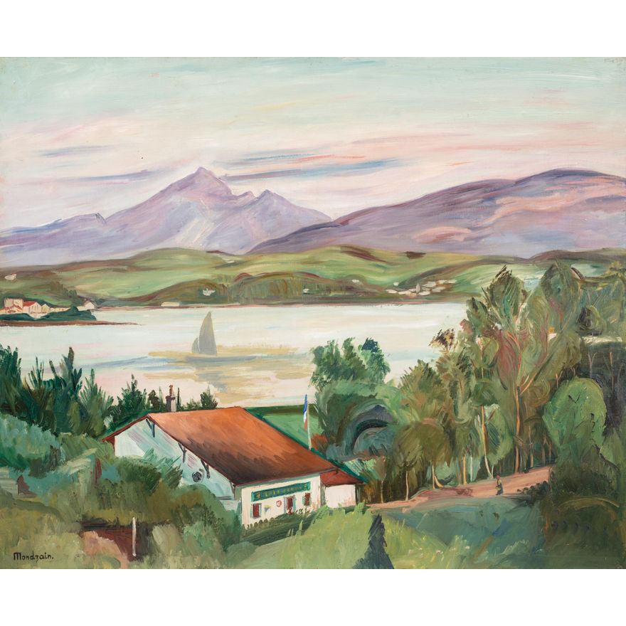 Pejzaż z jeziorem / Dom nad brzegiem jeziora, lata ok. 1928–1930
