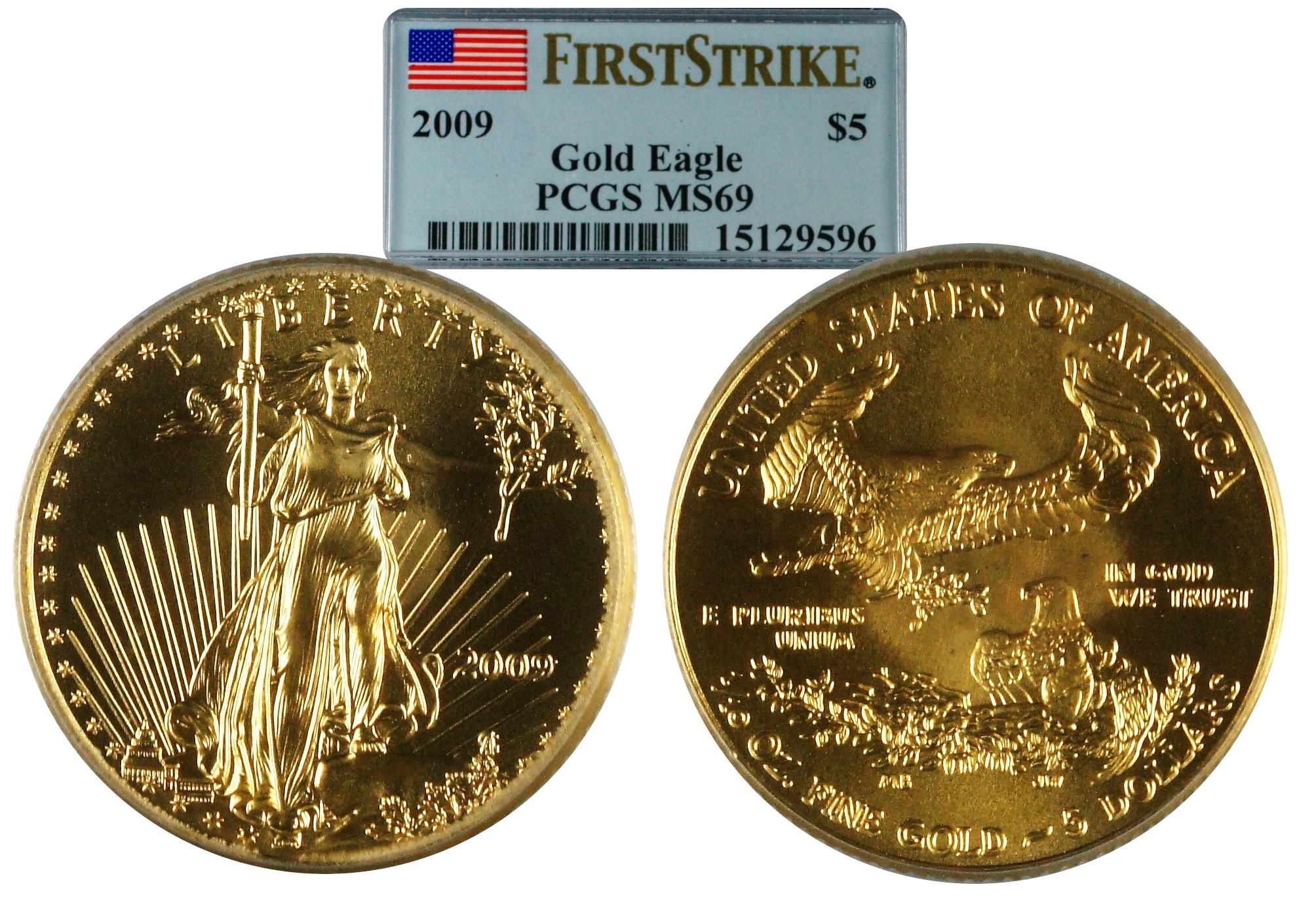 USA 2009 Gold $5 Eagle PCGS MS69 First Strike