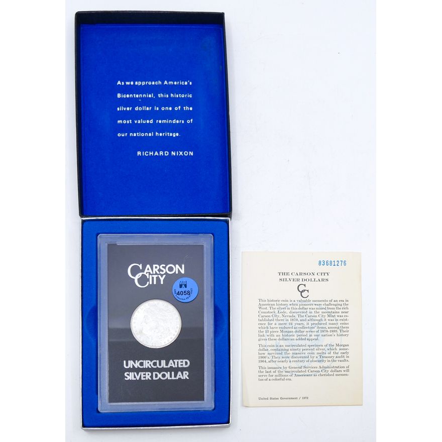 US 1883-CC Carson City Morgan Silver Dollar GSA Cased in Box with Cert.