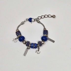 Brighton Silver Tone Blue KU Jayhawks Charm Bracelet