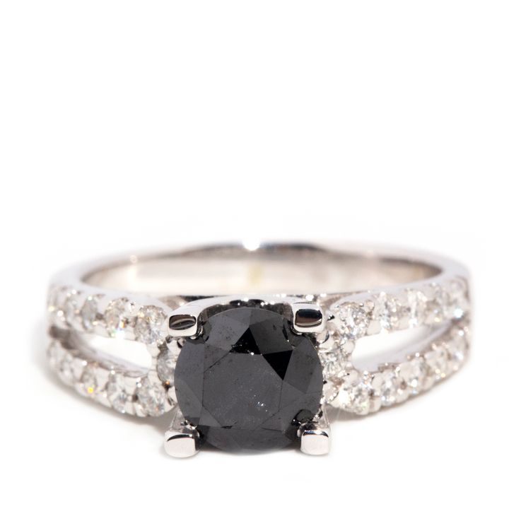 1.48 Carat Black Diamond 18ct Gold Ring,