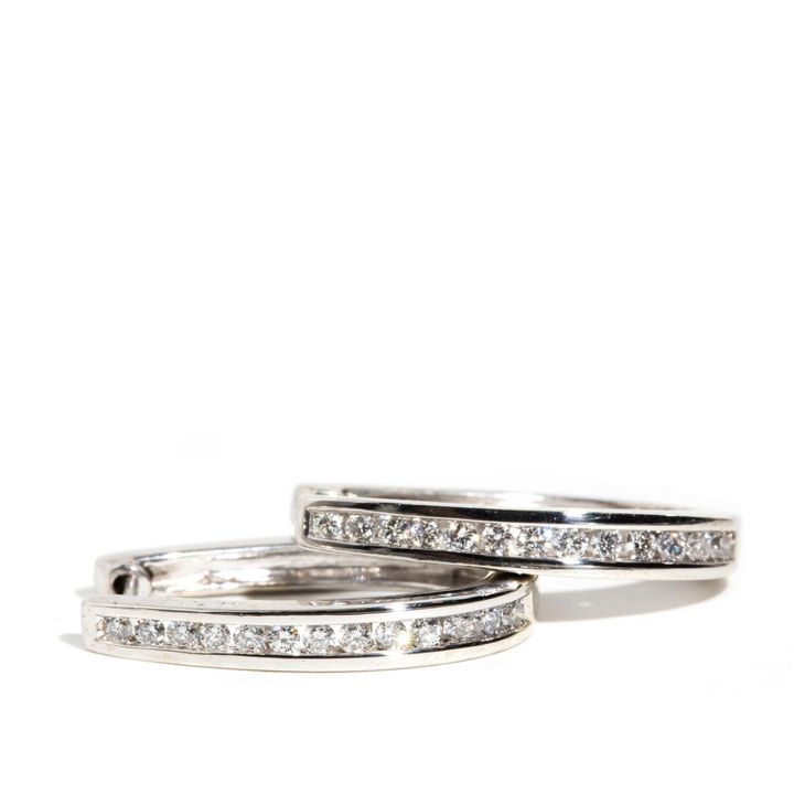 0.39 Carat Diamond Hoop 9ct Gold Earrings ,