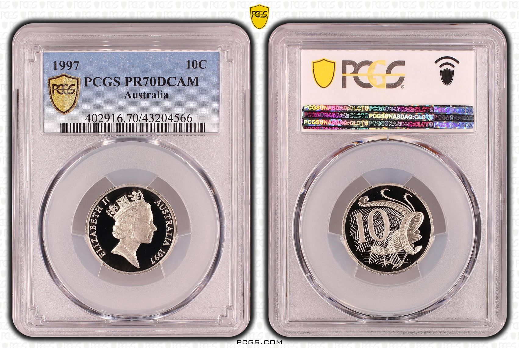 1997 Australia Ten Cent, 10c PCGS - PR70DCAM POP 17/0 -566