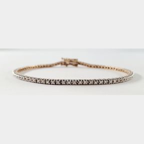 9CT YELLOW GOLD TENNIS BRACELET WITH 0.500CT DIAMONDS - 51929/3460