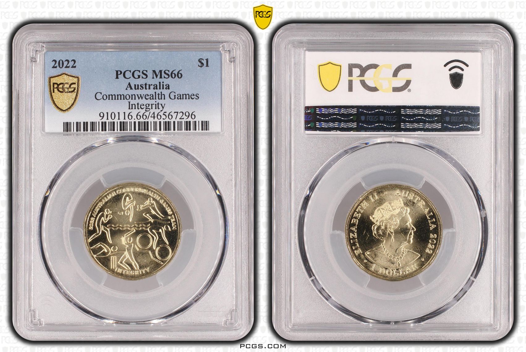 Commonwealth Games Integrity, One Dollar, 2022, PCGS MS66