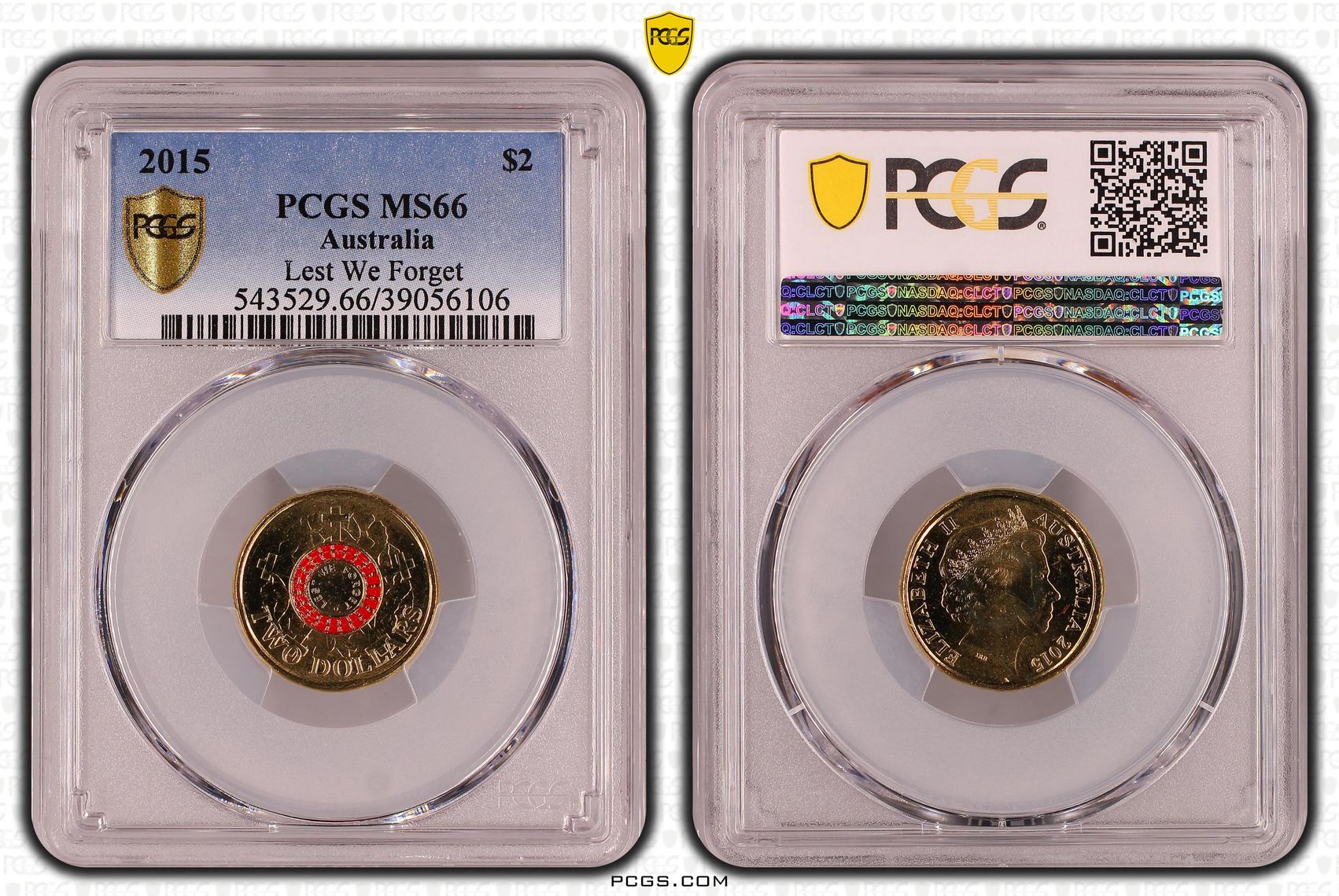 Lest We Forget Colorized , Two Dollar, 2015, PCGS MS66