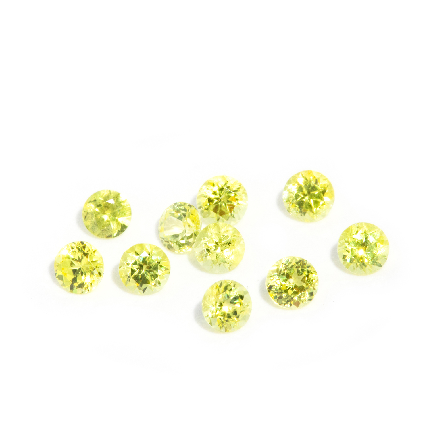 1.39 Carat 3.00mm Round Yellow Sapphires