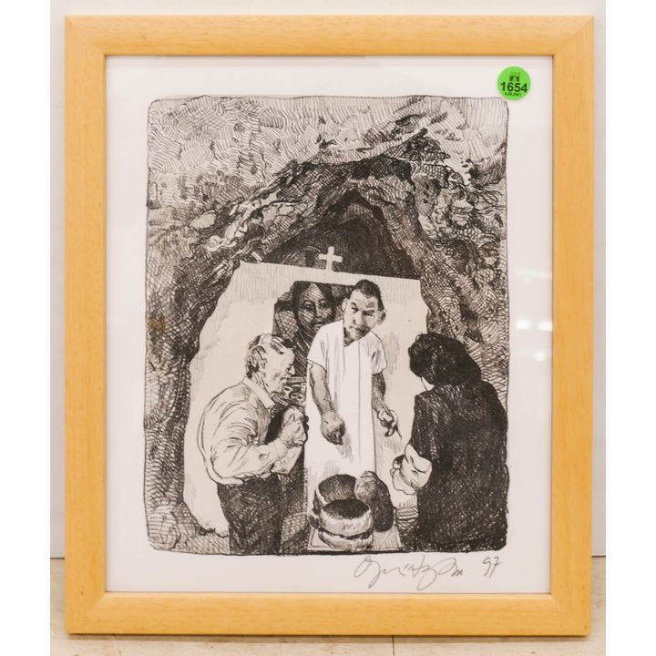 Johannes Grutzke S/N Lithograph Framed- 14x12''