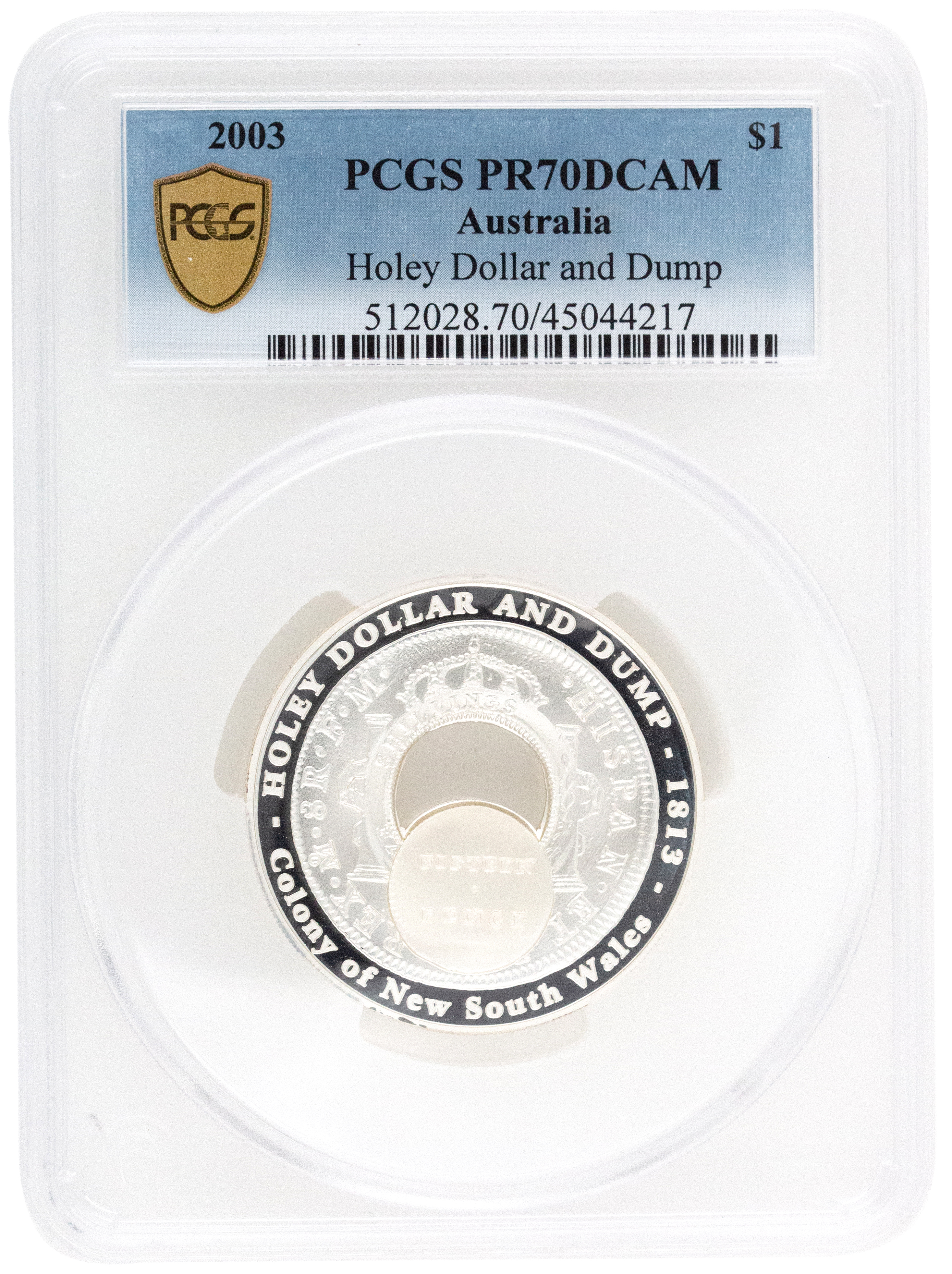 Elizabeth II, Holey Dollar and Dump, One Dollar, 2003, PCGS PR 70DCAM