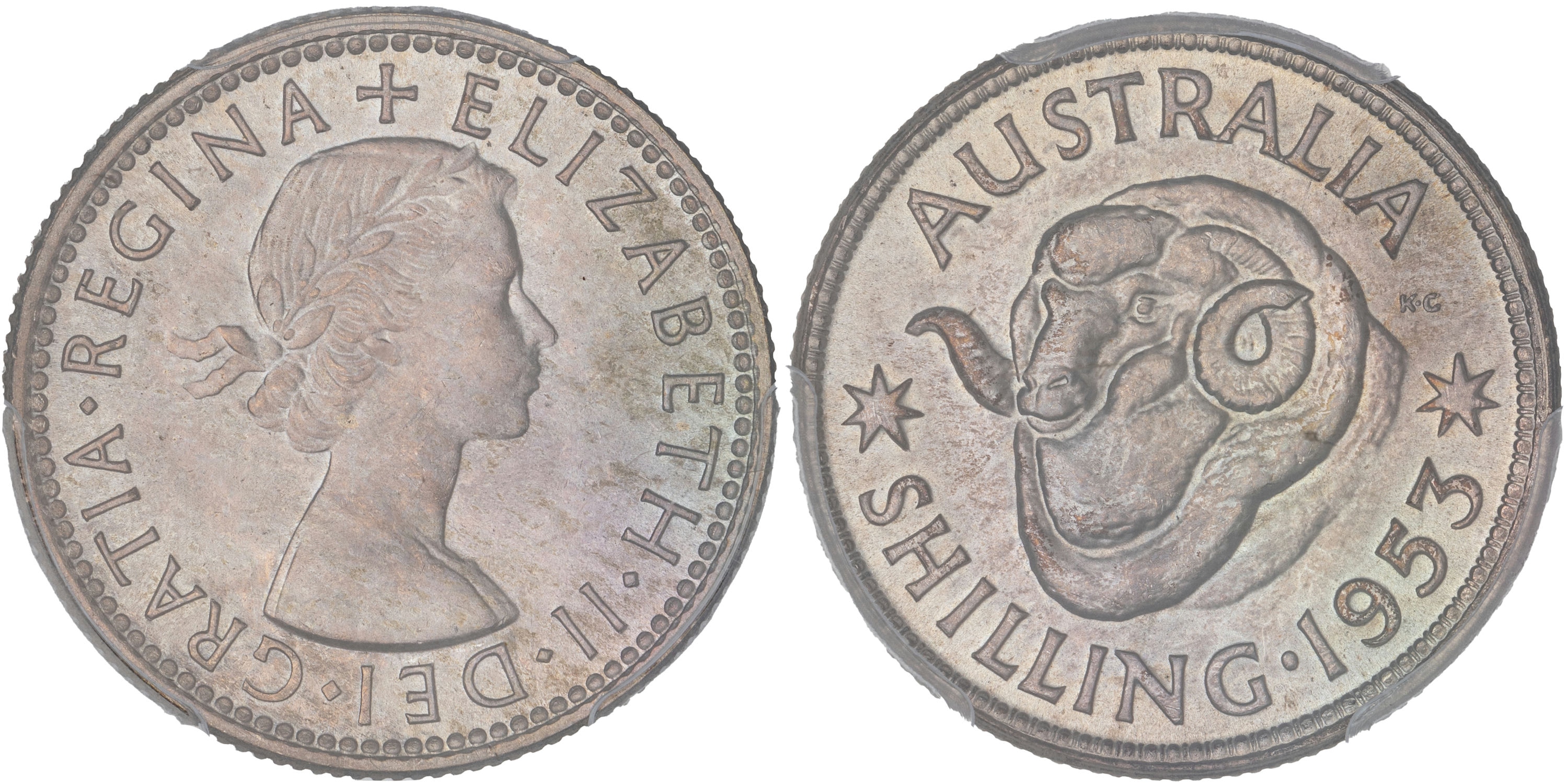 Elizabeth II, Shilling, 1953, PCGS MS66