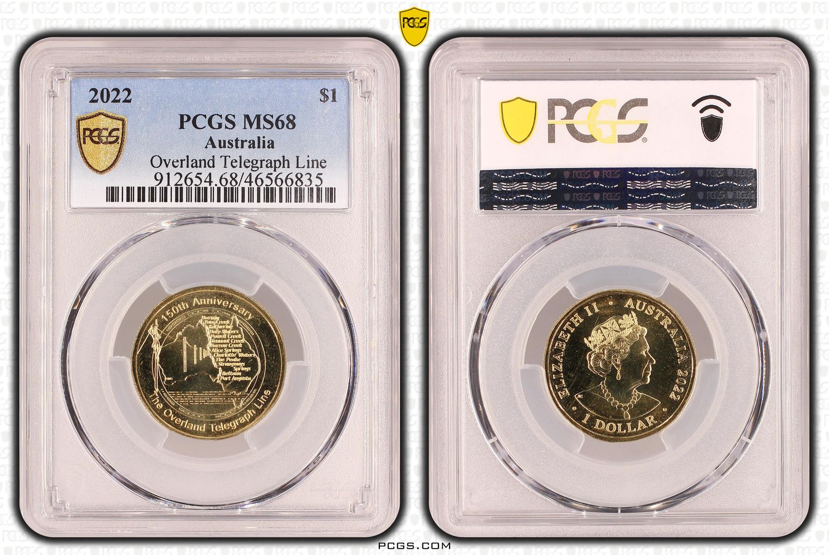 Overland Telegraph Line, One Dollar, 2022, PCGS MS68