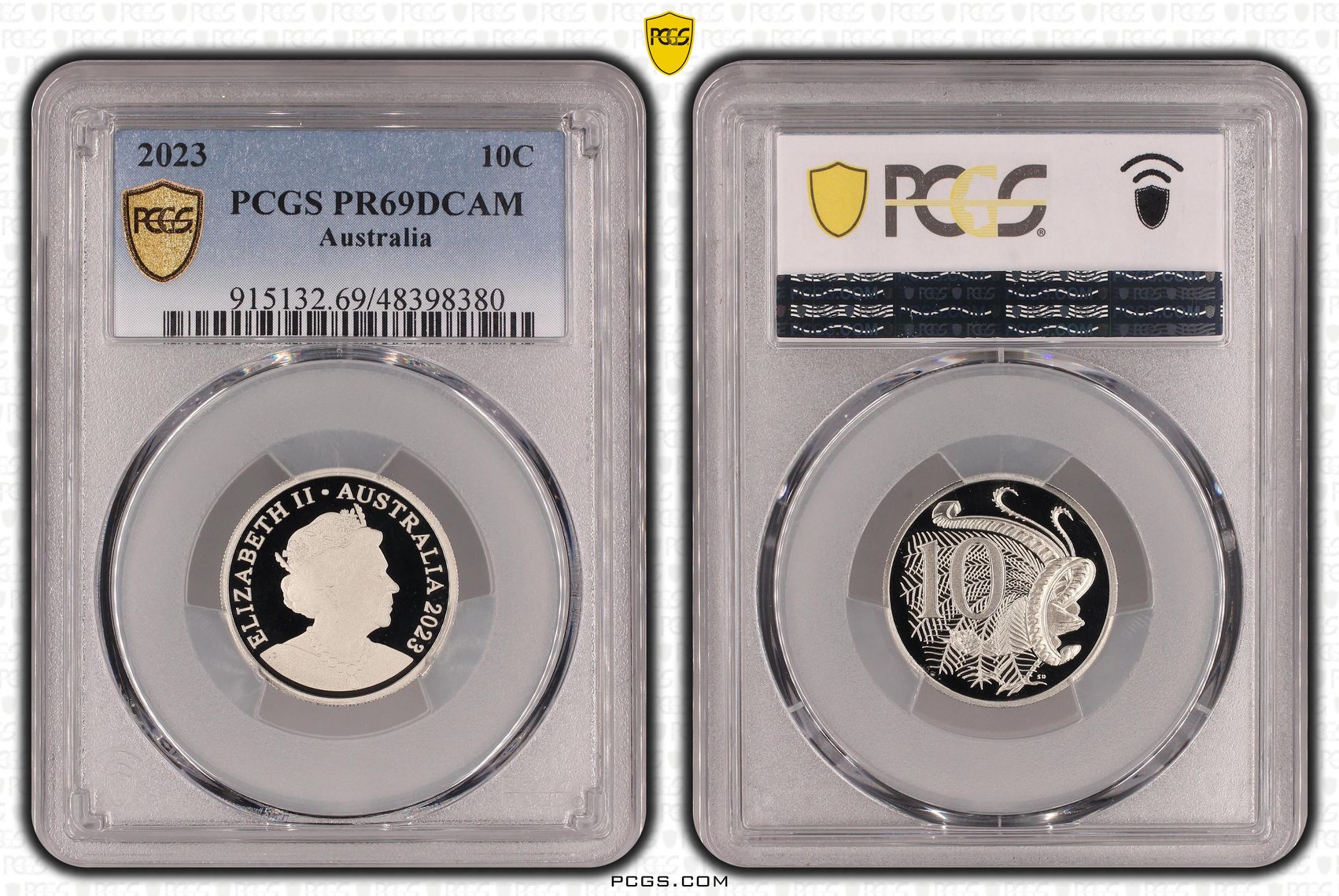 Elizabeth II, Ten Cent, 2023, PCGS PR69DCAM