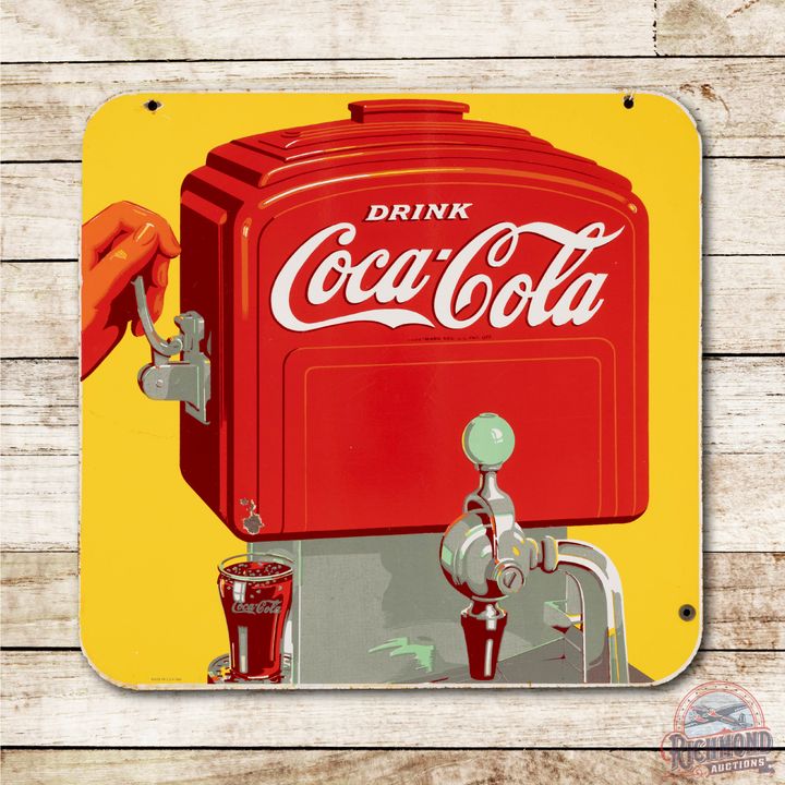 Drink Coca Cola Fountain Dispenser Porcelain Sign