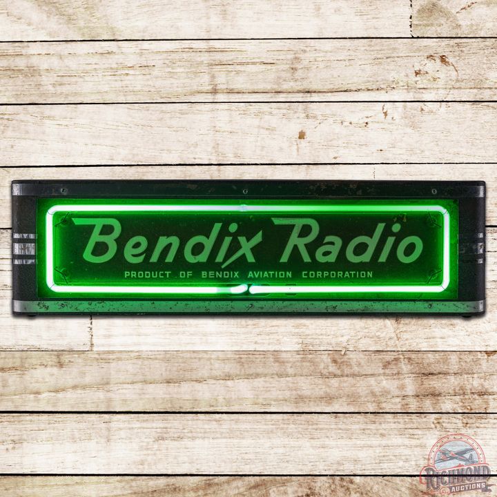 Bendix Radio Aviation Corporation Art Deco Neon Advertising Sign