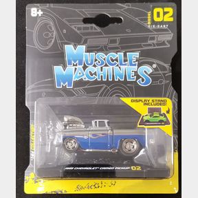 MUSCLE MACHINES MAISTO 1955 CHEVROLET CAMEO PICKUP BLUE - 51844/1671