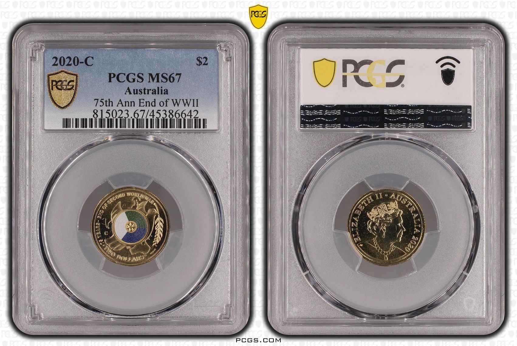 465 · 75th Ann End of WWII Colorized , Two Dollar, 2020-C, PCGS MS67