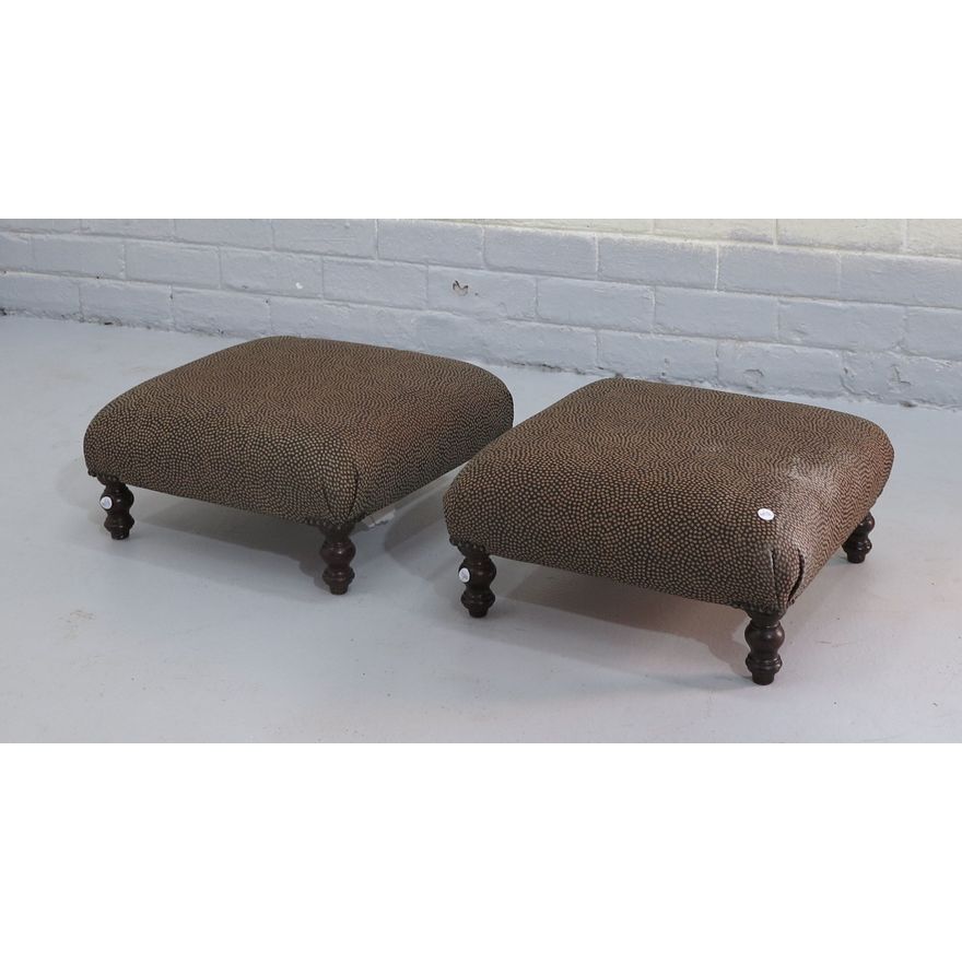 PAIR OF UPHOLSTERED FOOTSTOOLS