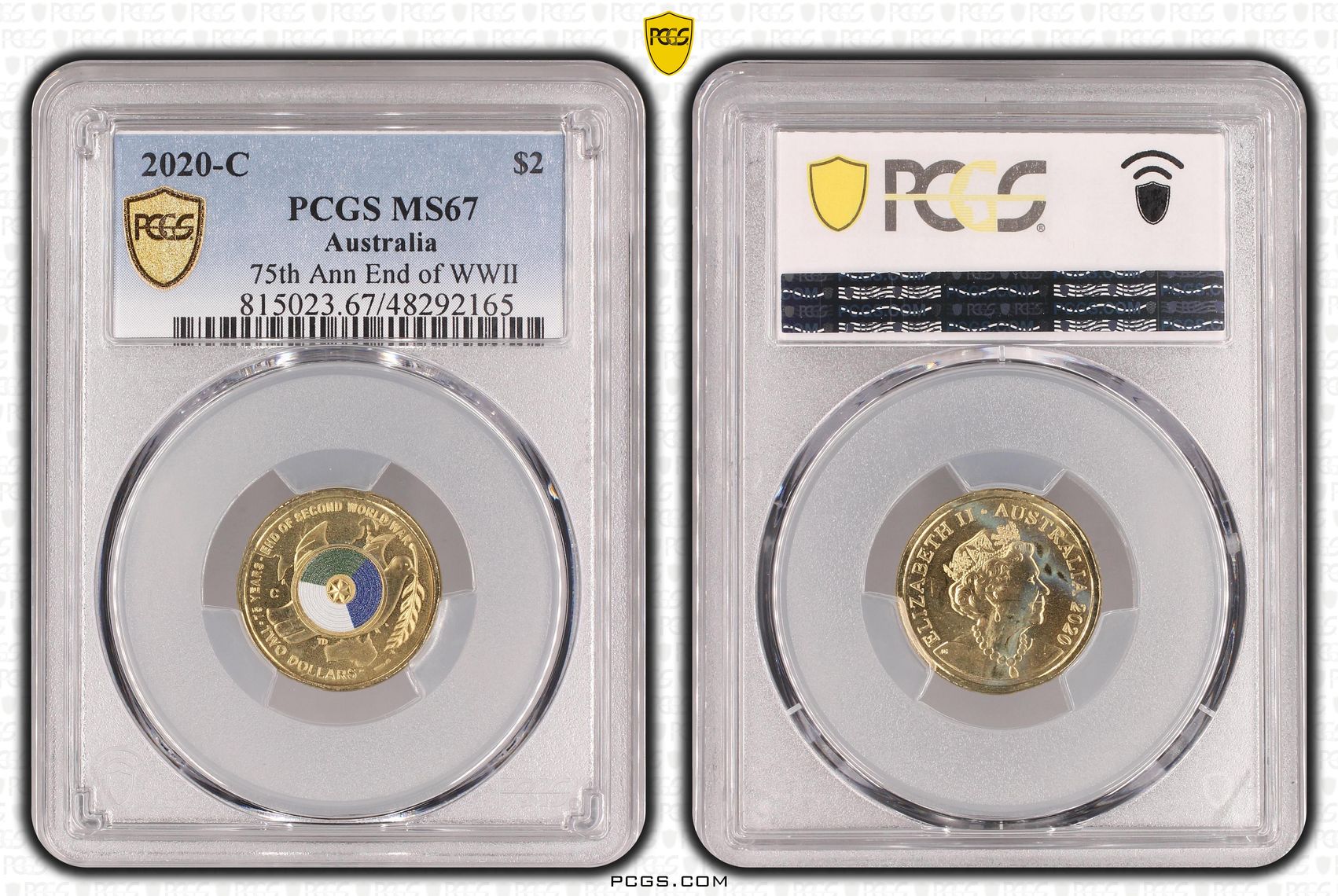 75th Ann End of WWII Colorized , Two Dollar, 2020-C, PCGS MS67