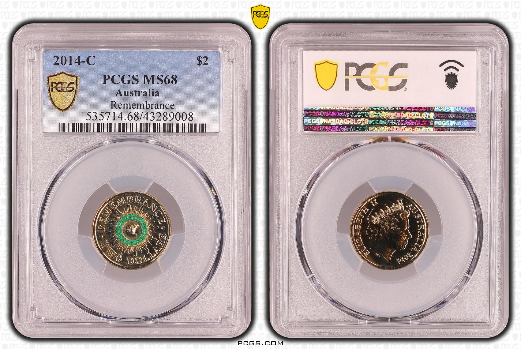 Remembrance Day Colorized, Two Dollar, 2014-C, PCGS MS68