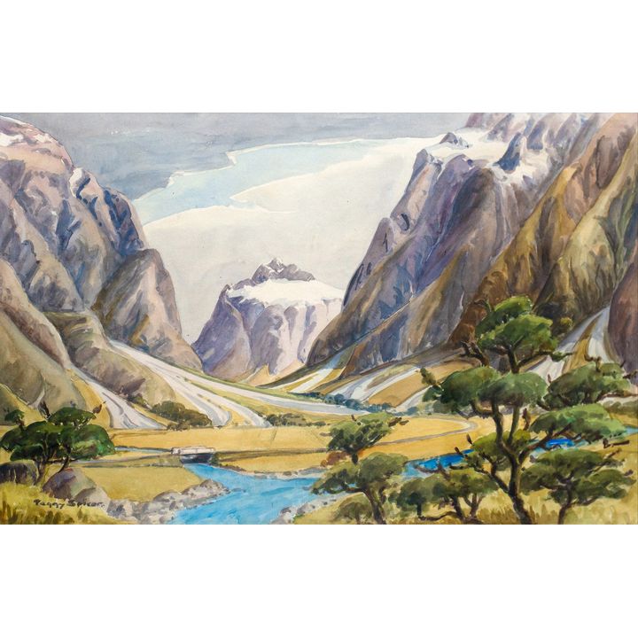 Peggy Spicer 'Gorge with Bridge, South Island'