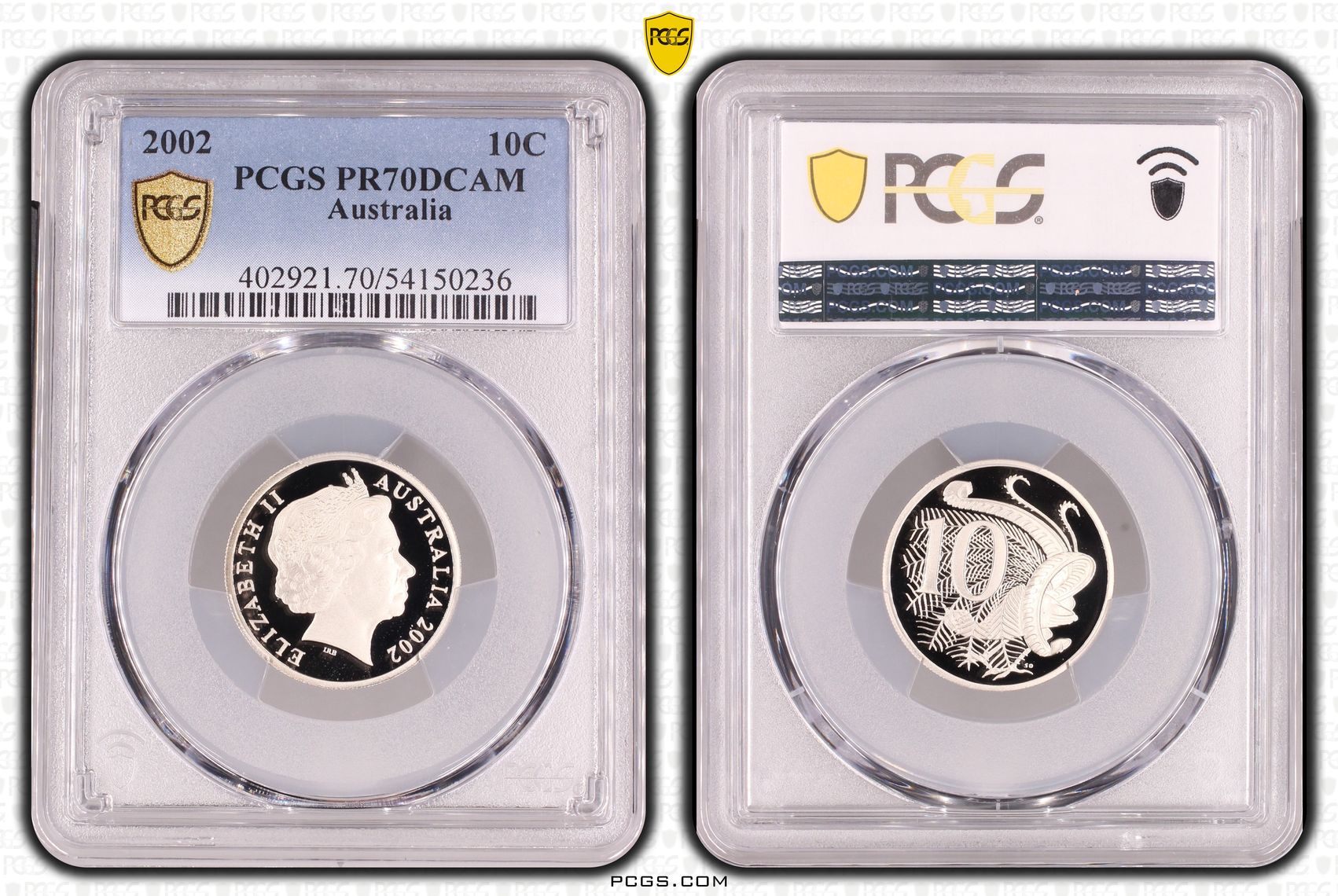 Ten Cent, 2002, Pcgs Pr70dcam