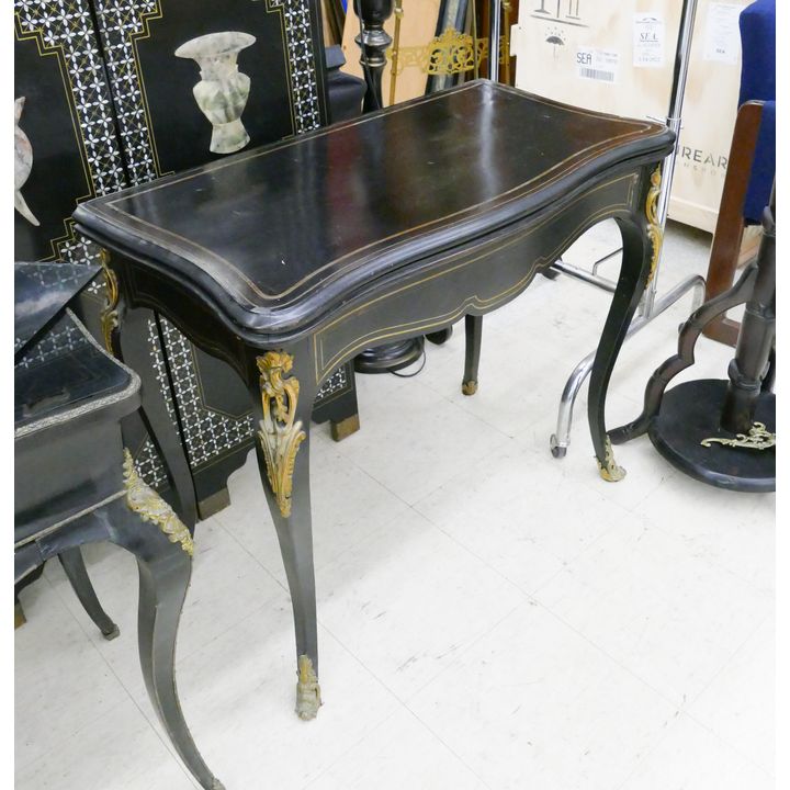Antique French Ormolu Mounted Game Table- 30x34x17'' and opens to 35x35''