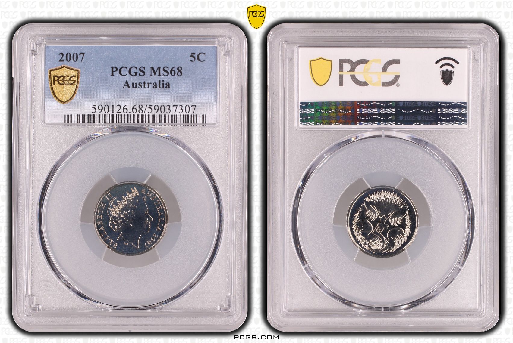 Five Cent, 2007, PCGS MS68