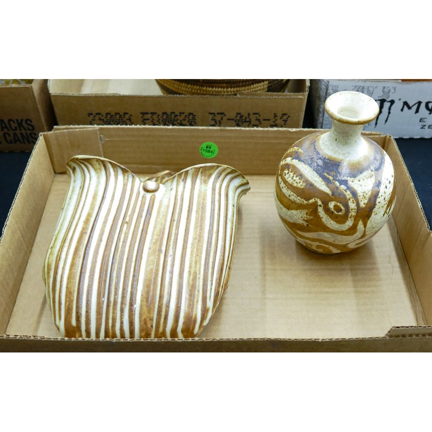 Box 2pc F. Carlton Ball Studio Pottery
