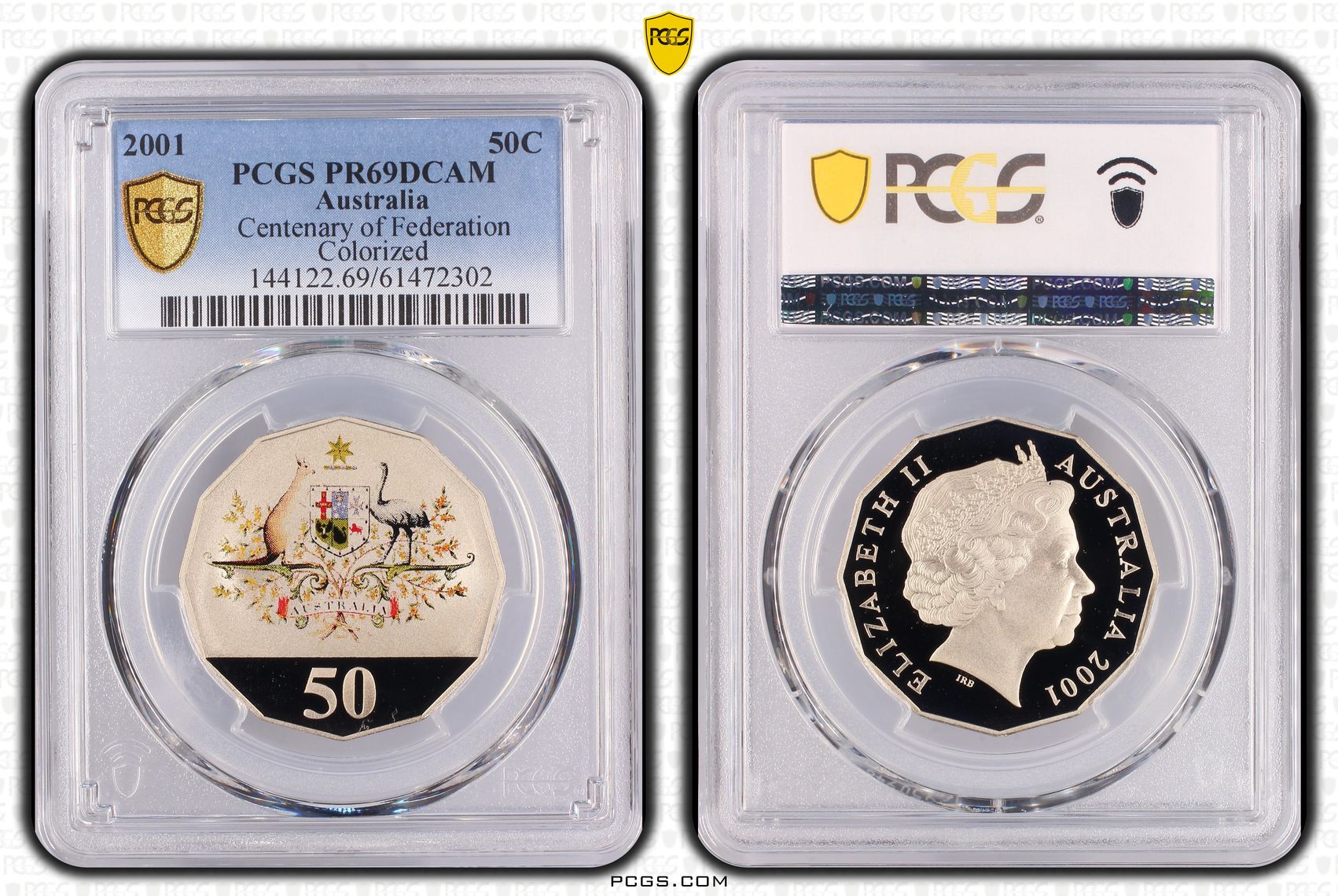 Centenary of Federation Colourised, Fifty Cents, 2001, PCGS PR69DCAM