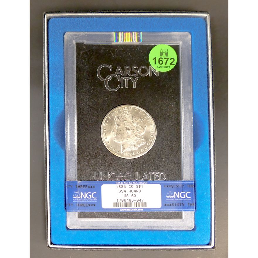 1884 Carson City US Morgan Dollar- GSA Hoard- NGC MS 63