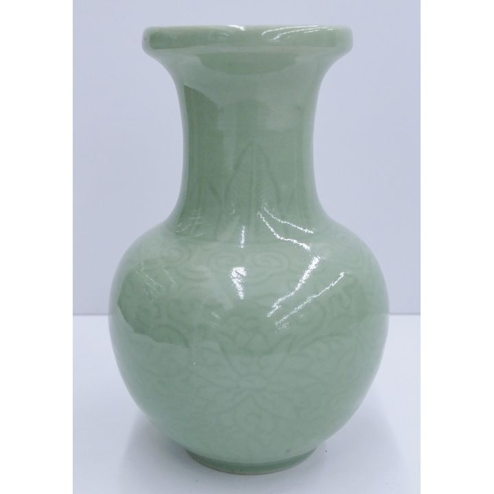 Chinese Republic Celadon Lotus Small Vase