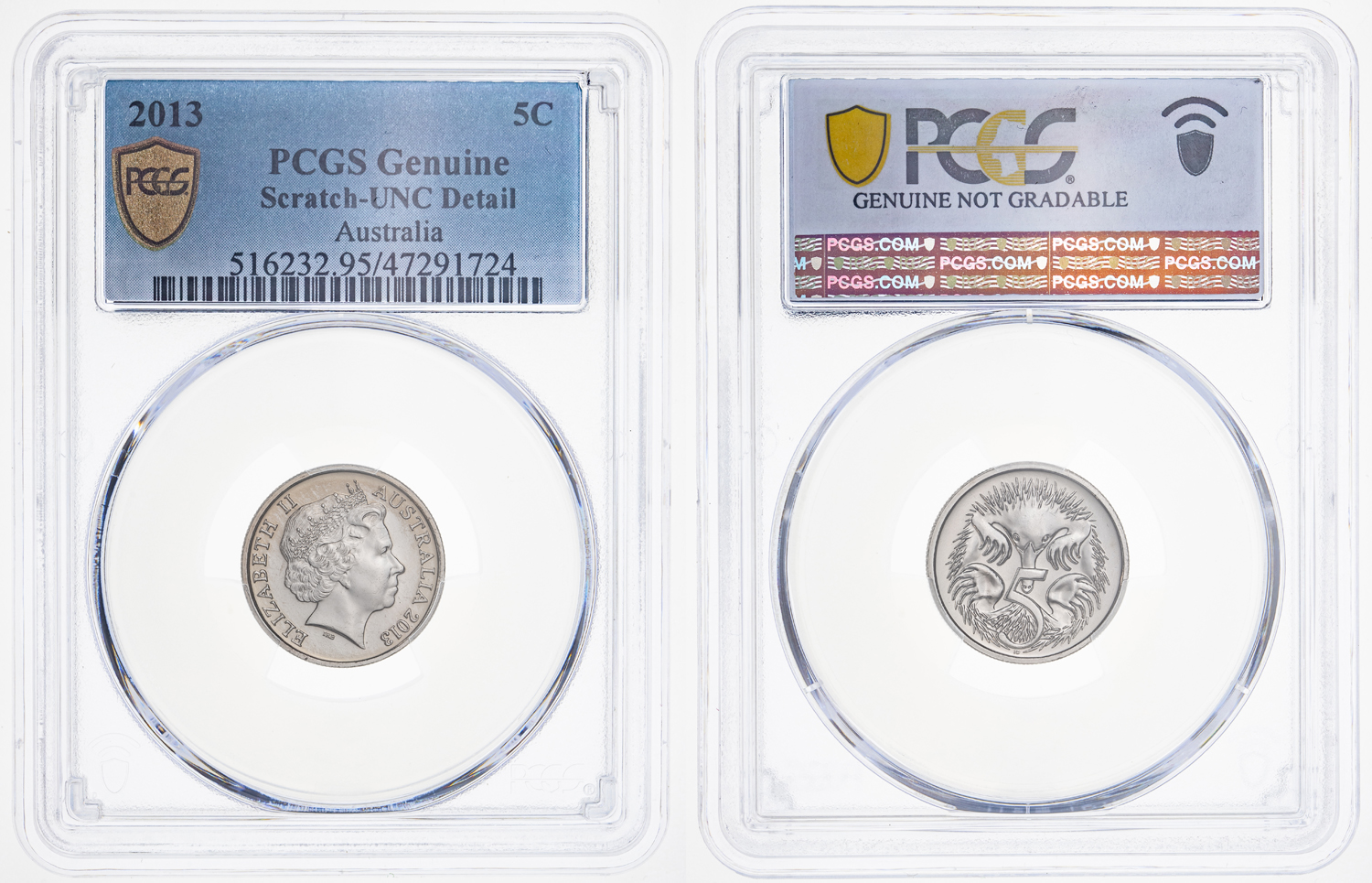 Five Cent, 2013, PCGS Genuine - UNC Details (95 - Scratch)