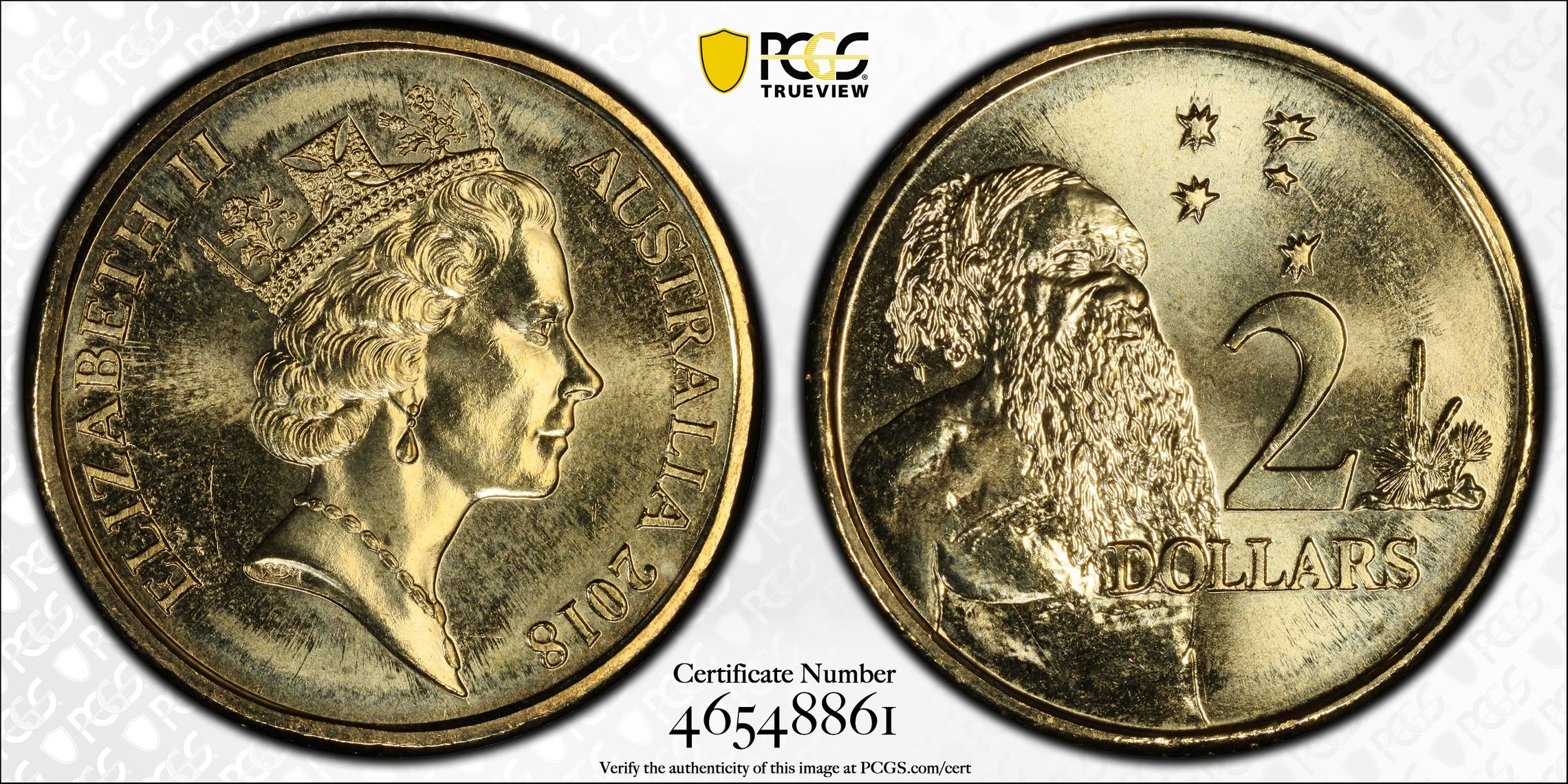 442 · Elizabeth II, 3rd Portrait 30th Ann. $2 Coin , Two Dollar, 2018, PCGS MS68