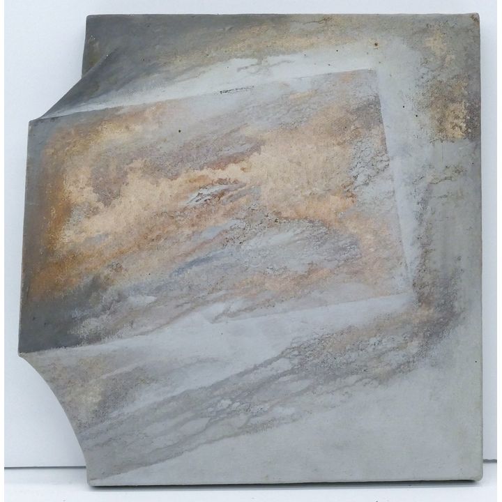Neil Meitzler ''Flying Box'' (Grey) 1966 Oil and Relief on Canvas